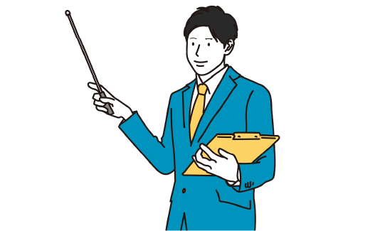 指差し棒を持つ男性