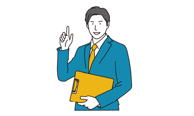人差し指を立てる男性